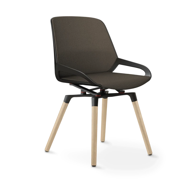 Aeris Numo Comfort Holzbeine Eiche Sitzbezug braun meliert