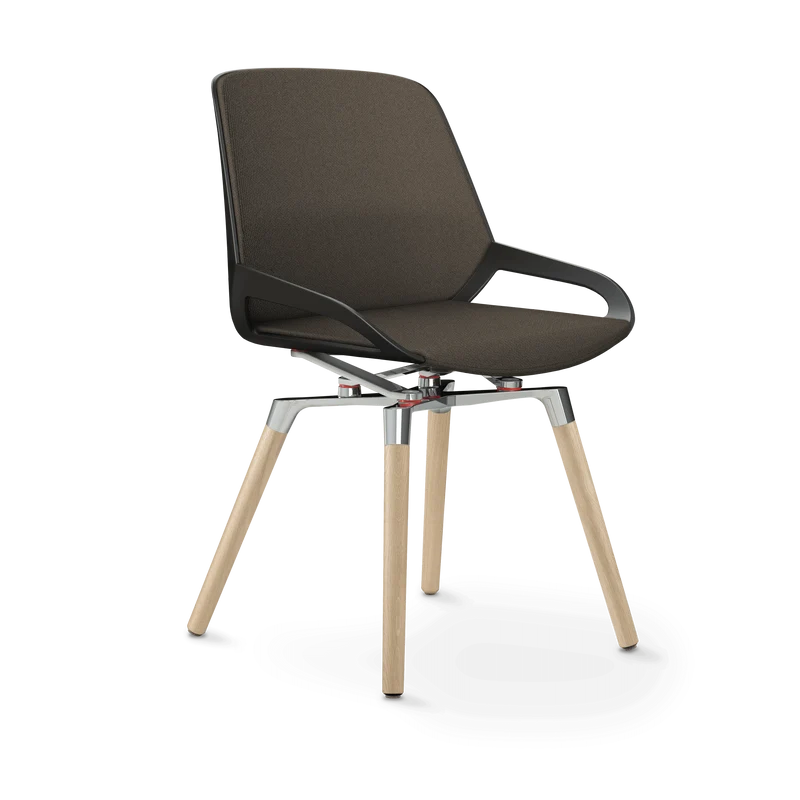 Aeris Numo Comfort Holzbeine Eiche Sitzbezug braun meliert