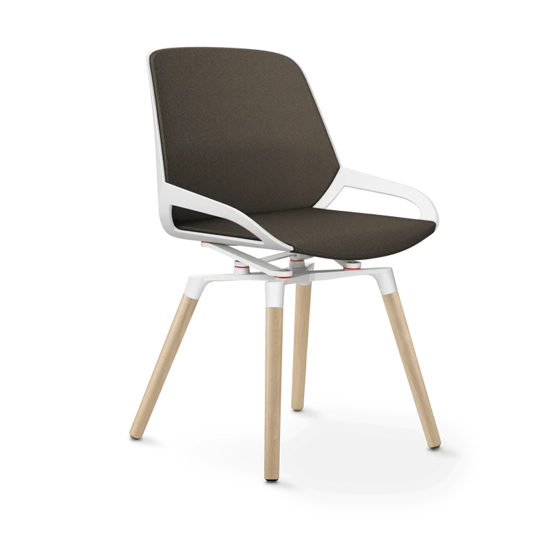 Aeris Numo Comfort Holzbeine Eiche Sitzbezug braun meliert