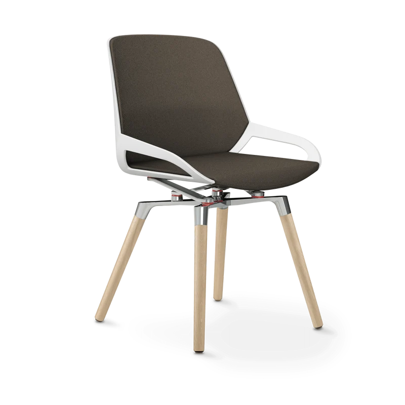 Aeris Numo Comfort Holzbeine Eiche Sitzbezug braun meliert