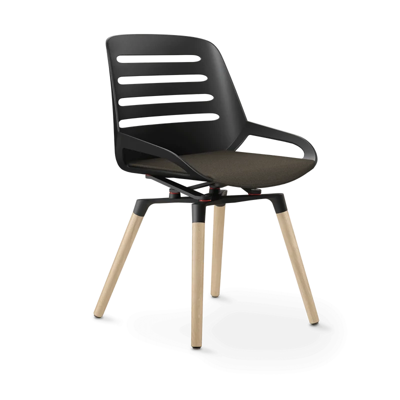 Aeris Numo Comfort Holzbeine Eiche Sitzbezug braun meliert