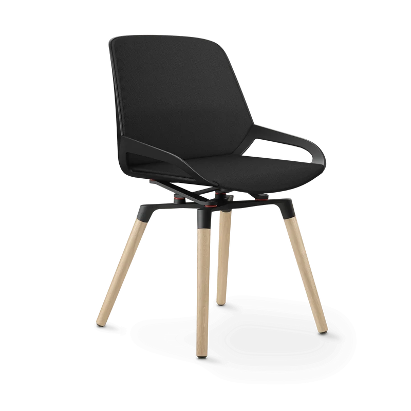 Aeris Numo Comfort Holzbeine Eiche Sitzbezug dunkelgrau meliert