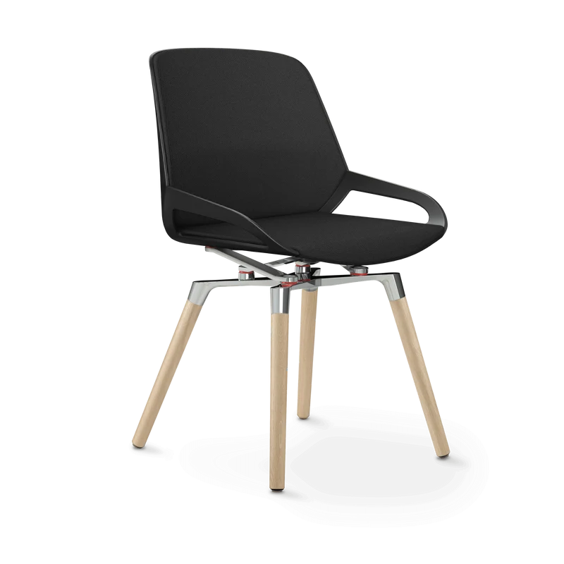 Aeris Numo Comfort Holzbeine Eiche Sitzbezug dunkelgrau meliert