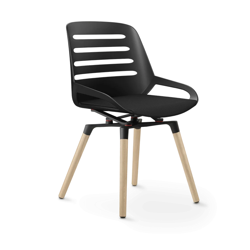 Aeris Numo Comfort Holzbeine Eiche Sitzbezug dunkelgrau meliert
