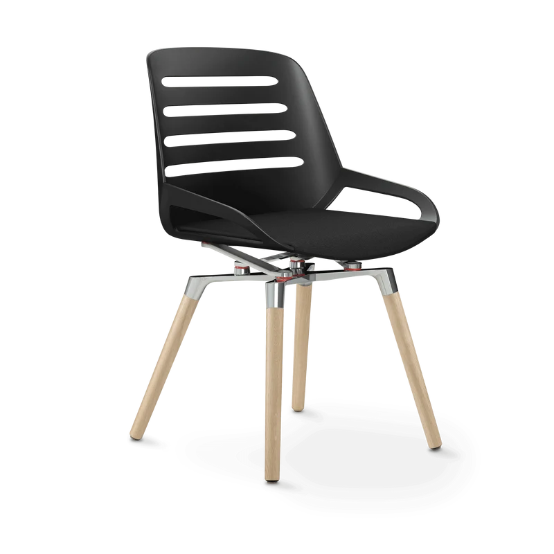 Aeris Numo Comfort Holzbeine Eiche Sitzbezug dunkelgrau meliert