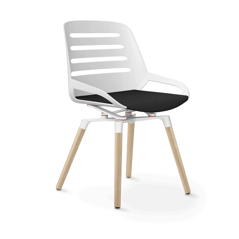 Aeris Numo Comfort Holzbeine Eiche Sitzbezug dunkelgrau meliert