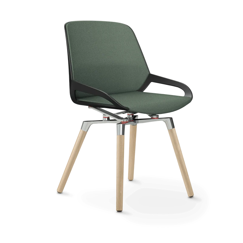 Aeris Numo Comfort Holzbeine Eiche Sitzbezug blassgrün meliert