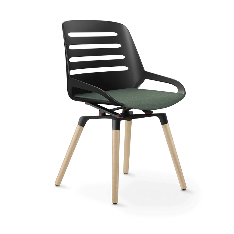 Aeris Numo Comfort Holzbeine Eiche Sitzbezug blassgrün meliert