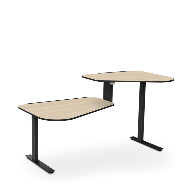 Aeris Active Office Desk, Holzoptik Eiche, Stehtisch rechts