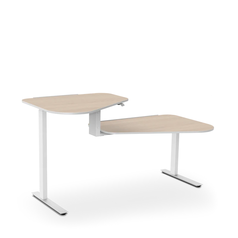 Aeris Active Office Desk, Holzoptik Eiche, Stehtisch links