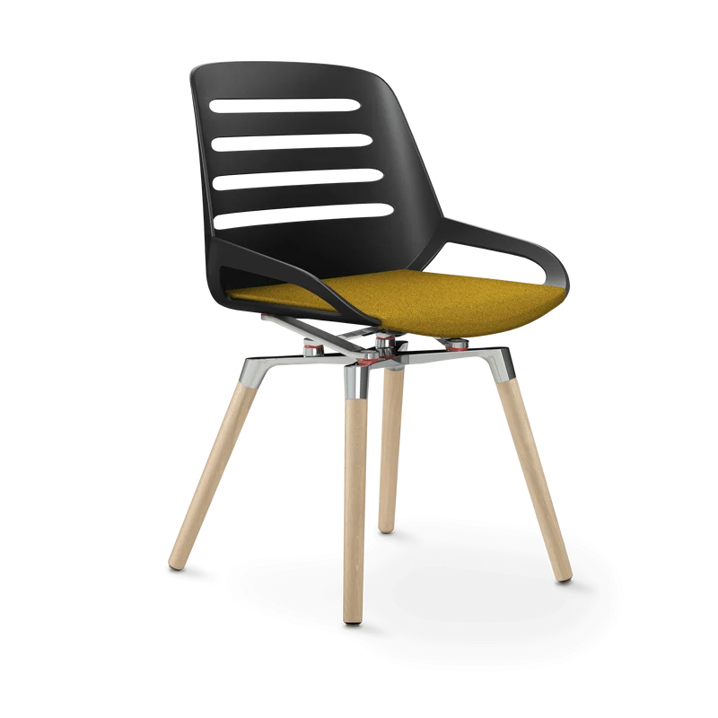 Aeris Numo Comfort Holzbeine Eiche Sitzbezug gelb meliert