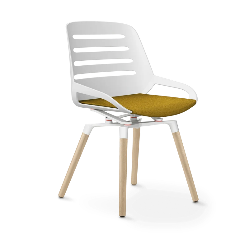 Aeris Numo Comfort Holzbeine Eiche Sitzbezug gelb meliert