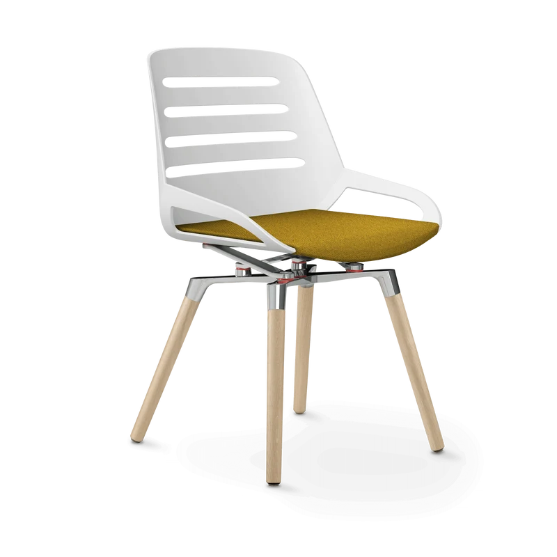 Aeris Numo Comfort Holzbeine Eiche Sitzbezug gelb meliert