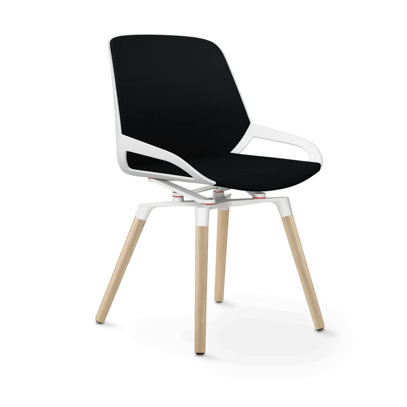 Aeris Numo Comfort Holzbeine Eiche Sitzbezug schwarz