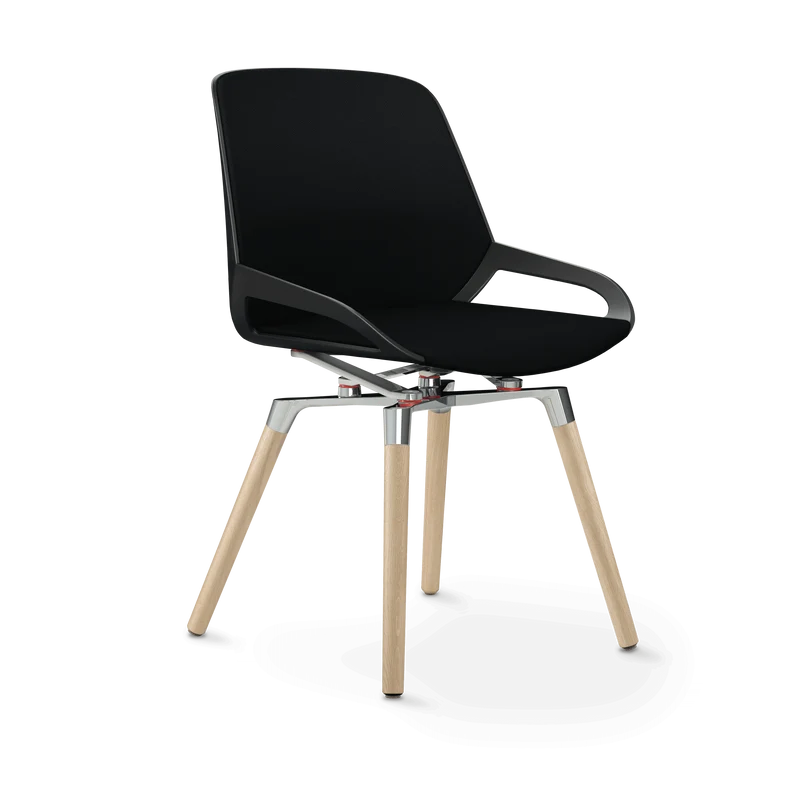Aeris Numo Comfort Holzbeine Eiche Sitzbezug schwarz