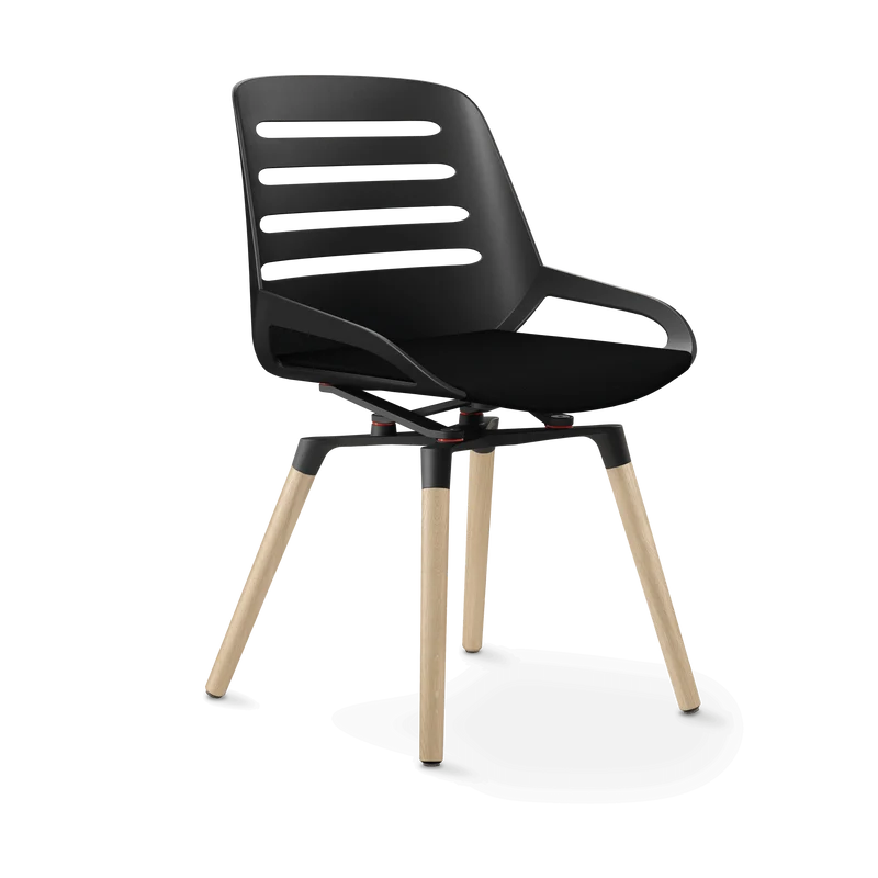 Aeris Numo Comfort Holzbeine Eiche Sitzbezug schwarz