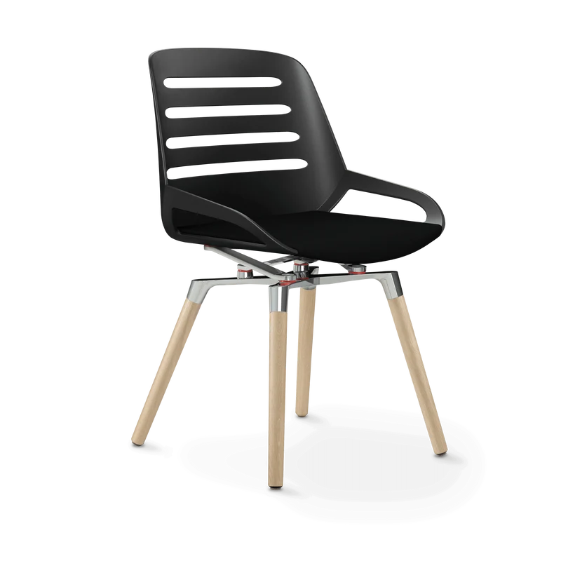 Aeris Numo Comfort Holzbeine Eiche Sitzbezug schwarz
