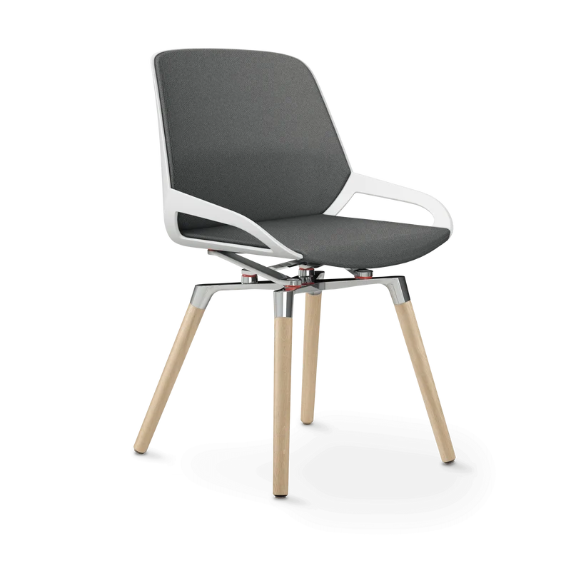 Aeris Numo Comfort Holzbeine Eiche Sitzbezug grau meliert