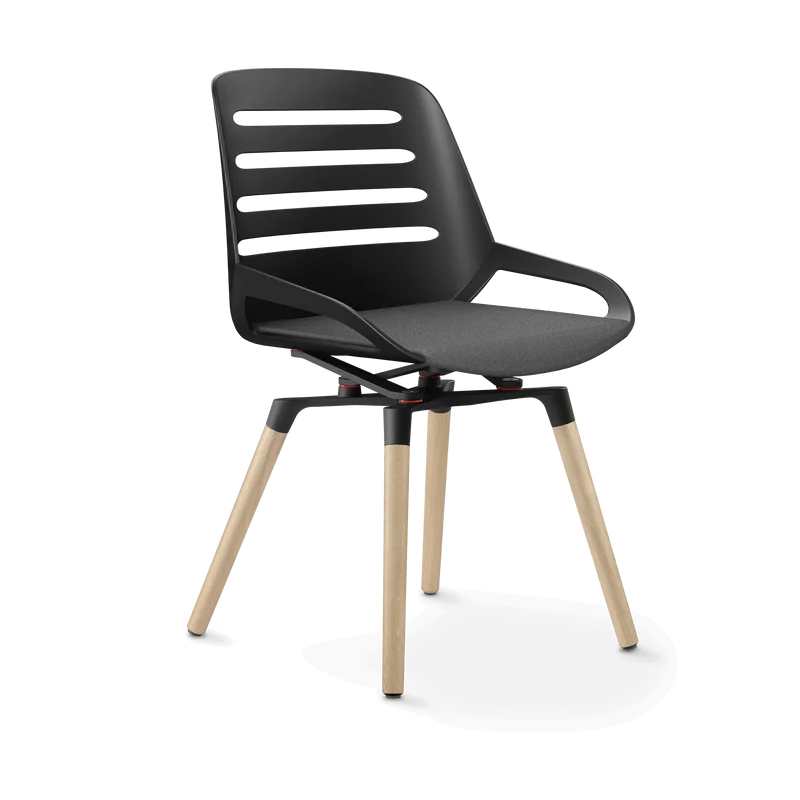 Aeris Numo Comfort Holzbeine Eiche Sitzbezug grau meliert
