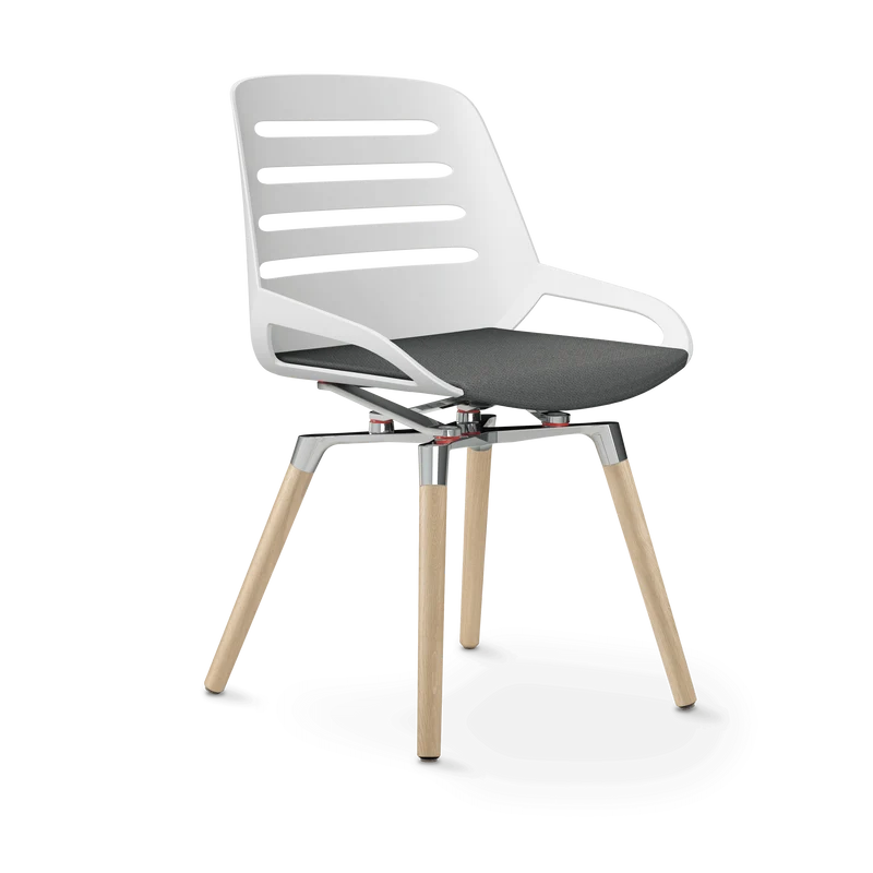 Aeris Numo Comfort Holzbeine Eiche Sitzbezug grau meliert