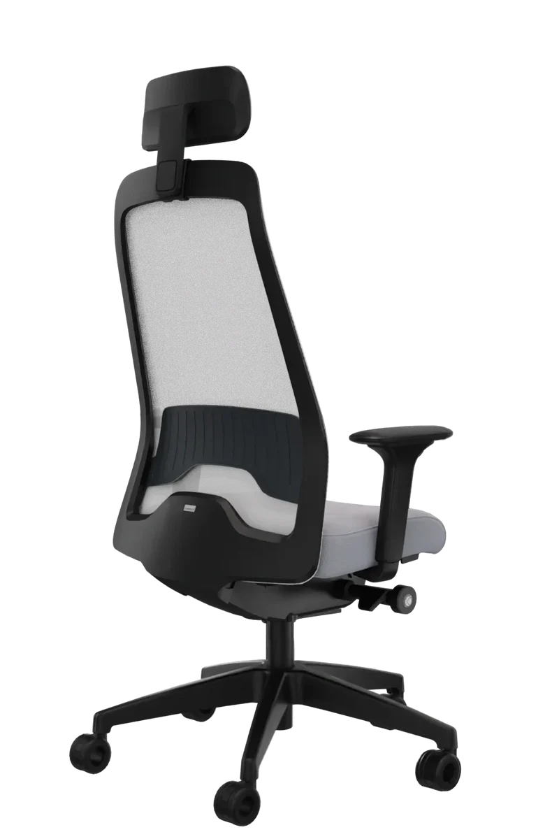 Interstuhl Every Select Plus EV 268 Bürostuhl Grauweiss – verstellbare Flextech-Synchronmechanik und hohe Rückenlehne mit Kopfstütze