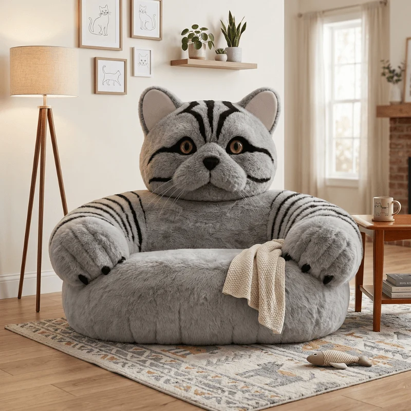 Cat Whiskers Love Seat - A Purrfectly Plush Companion