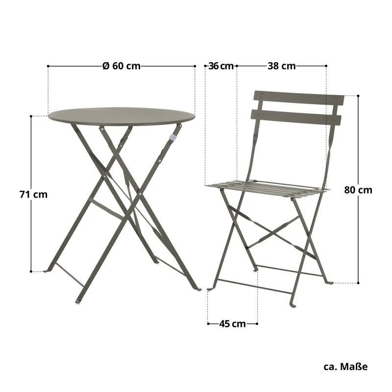 B-Ware Bistro-Set Taupe