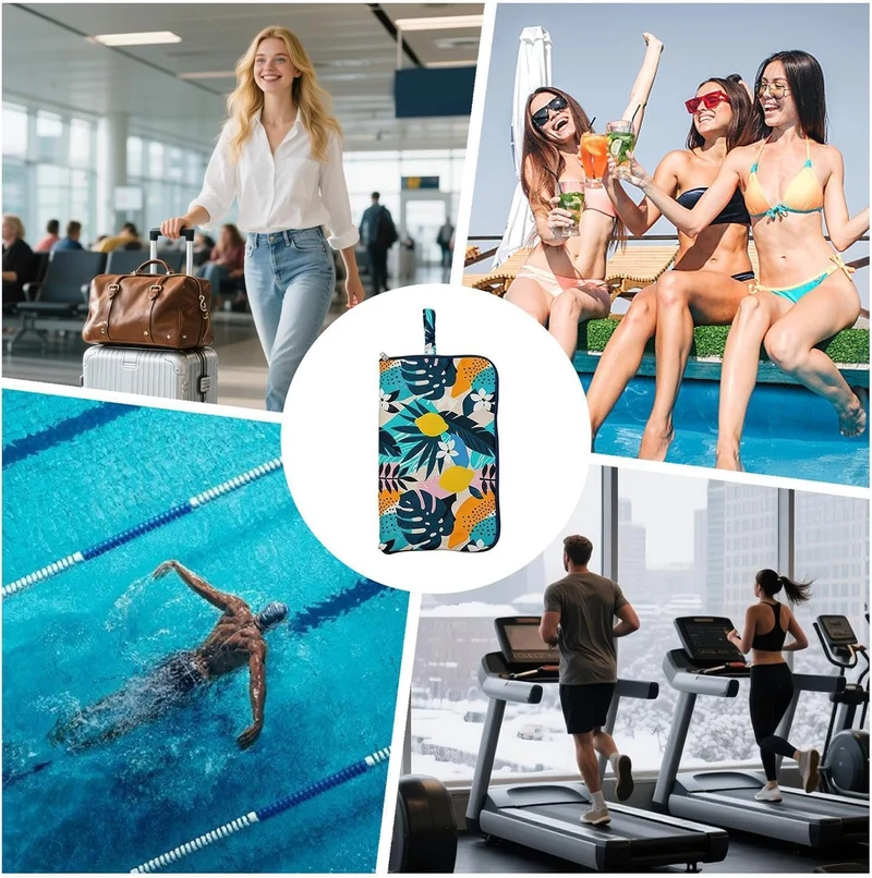 Generisch Nassbeutel für Fitnesskleidung mit Reissverschluss und Griffbeutel Zitrone, Zitrone