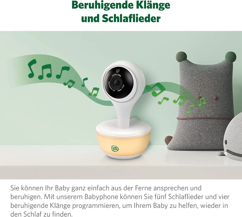 LeapFrog LF815HD smartes Video-Babyphone mit 5-Zoll HD-Farbdisplay, WLAN, Temperatur/Feuchtigkeitsse
