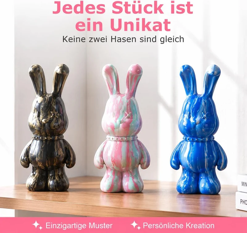 DIY-Malflüssigkeit hase Figur Kit - Heimdekorationen Malen Bastelset, Haus Dekoration, Kreative Blan