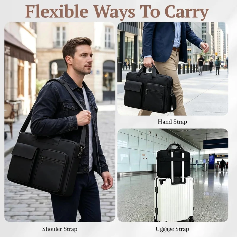 Laptoptasche 16 Zoll, Laptop Tasche Schultertasche und Business Aktentasche Herren Damen, Wasserabwe
