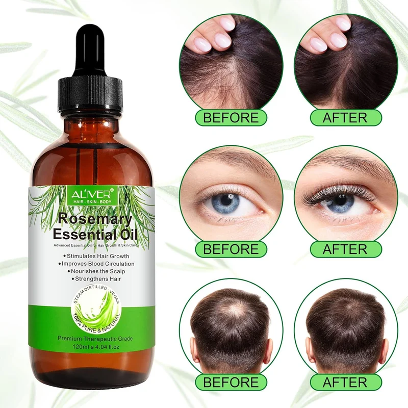 Rosmarinöl Haare, Ätherisches Rosmarinöl für Haarwuchs, Rosemary Oil for Hair, Natürliches Nährt die