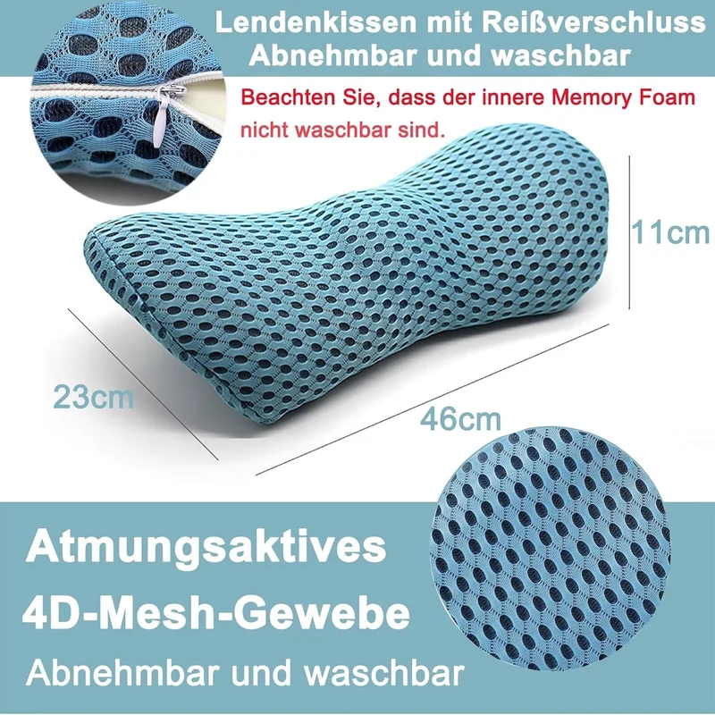 Lendenwirbelkissen, Ergonomisches Rückenkissen, Memory Foam Lendenkissen Auto, Komfort Rückenstützki