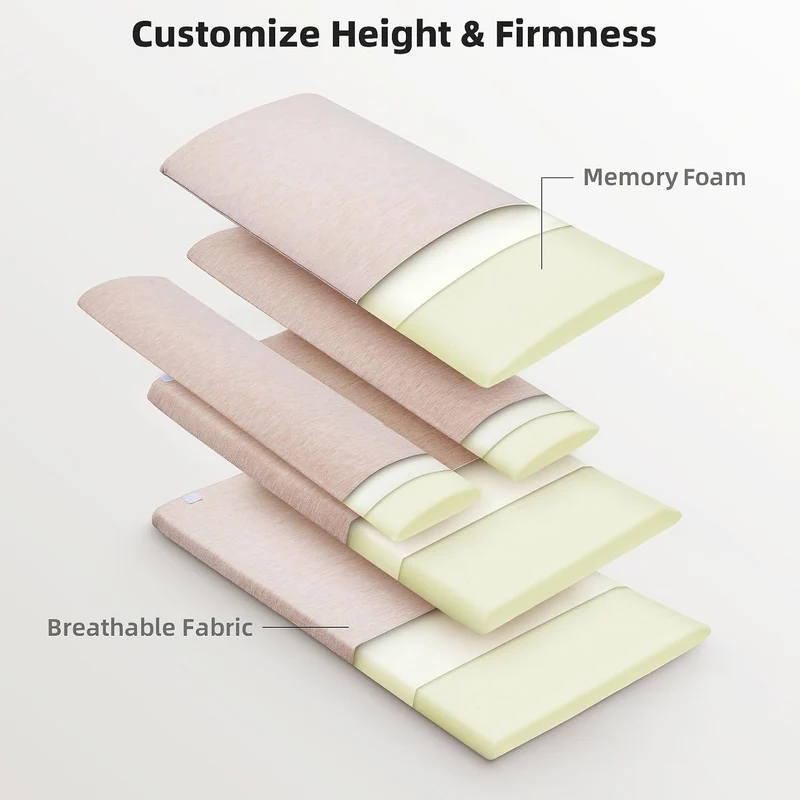Höhenverstellbares Lendenkissen Bett 60x30x8.5cm, Beige