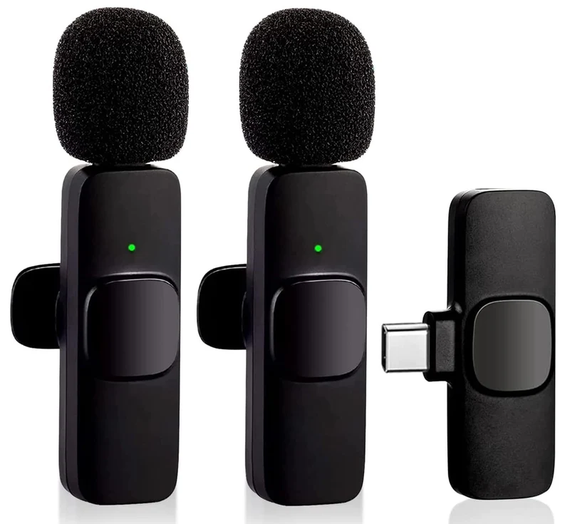 HMKCH Wireless Lavalier Microphone for Phone (USB-C), Dual Video Recording, Live Stream, Vlog, YouTu