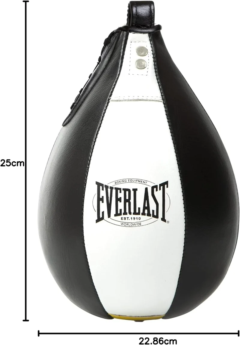 Everlast Unsiex Erwachsene Sport Boxen Punching Ball 1910 Speed Bag, Schwarz/Weiss, 9 X 6