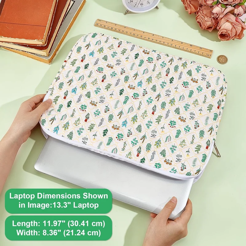 peacoblue Laptop Tasche Mit Reissverschluss, 14 Zoll Gepolsterte Laptophülle Muster Wildblumen, Wild