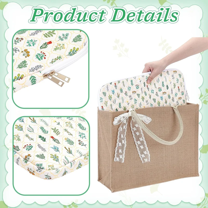 peacoblue Laptop Tasche Mit Reissverschluss, 14 Zoll Gepolsterte Laptophülle Muster Wildblumen, Wild