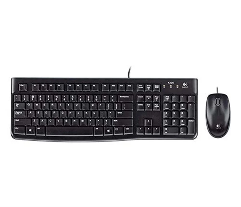 Logitech Desktop MK120 Tastatur USB QWERTZ Deutsch Schwarz - Tastaturen (Standard, Verkabelt, USB, Q