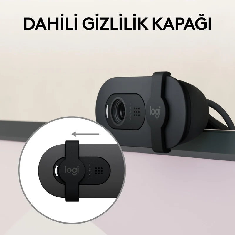 Logitech Brio 100 Full HD 1080p Webcam mit Privacy Cover Mikrofon - Schwarz schwarzes, schwarzes