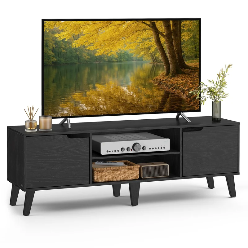 VASAGLE TV-Schrank, Lowboard, Fernsehschrank mit Verstellbarer Ablage, für Fernseher bis zu 65 Zoll,