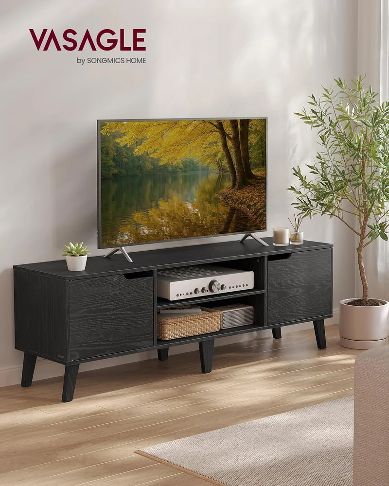 VASAGLE TV-Schrank, Lowboard, Fernsehschrank mit Verstellbarer Ablage, für Fernseher bis zu 65 Zoll,