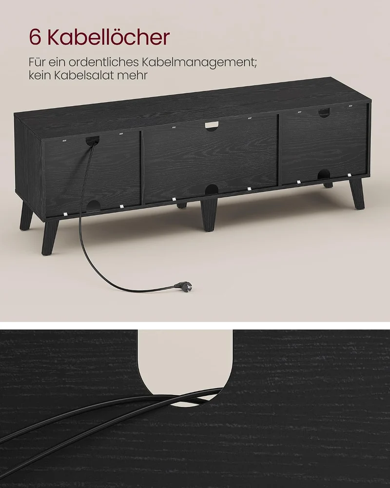 VASAGLE TV-Schrank, Lowboard, Fernsehschrank mit Verstellbarer Ablage, für Fernseher bis zu 65 Zoll,