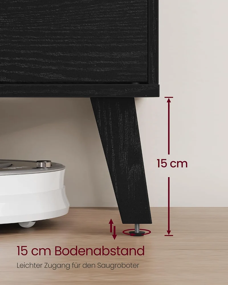 VASAGLE TV-Schrank, Lowboard, Fernsehschrank mit Verstellbarer Ablage, für Fernseher bis zu 65 Zoll,
