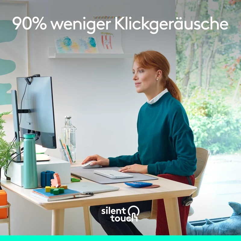 Logitech Signature M650 L Kabellose Maus - für grosse Hände, Leise Klicks, Anpassbare Seitentasten,