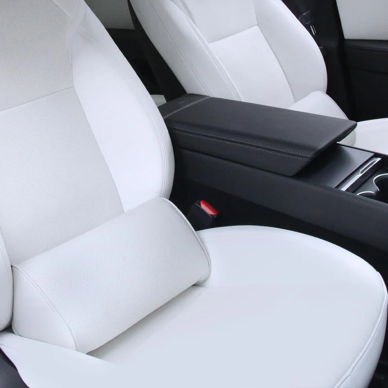 Lendenkissen Auto, Rückenkissen Leder, Ergonomische Lordosenstütze mit Memory Foam, Lendenwirbelkiss