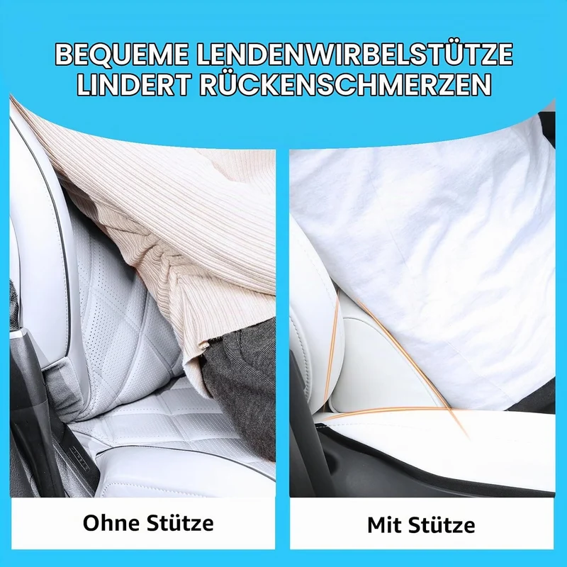 Lendenkissen Auto, Rückenkissen Leder, Ergonomische Lordosenstütze mit Memory Foam, Lendenwirbelkiss