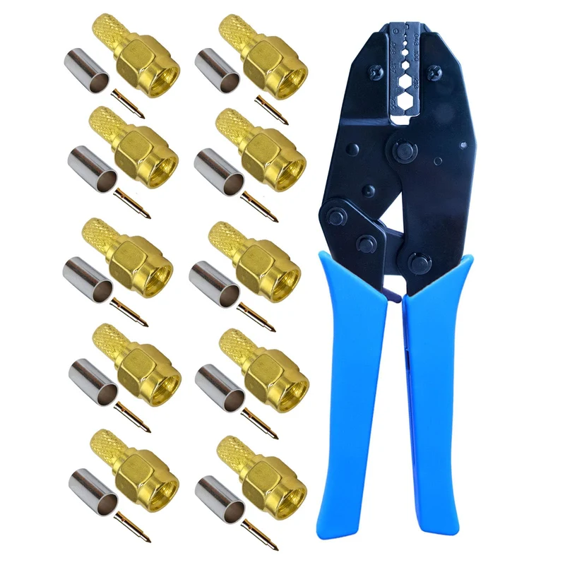 SMA-Stecker und Koaxialkabel-Crimpwerkzeug, RG58-Kabel für SMA-WLAN-Antennenverlängerungskabel, 10 S