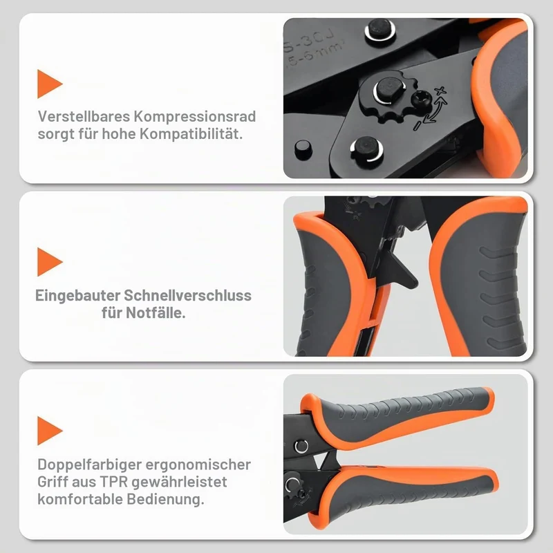 iCrimp 5-in-1 Crimpzange Set 0,5–6 mm² mit Abisolierer