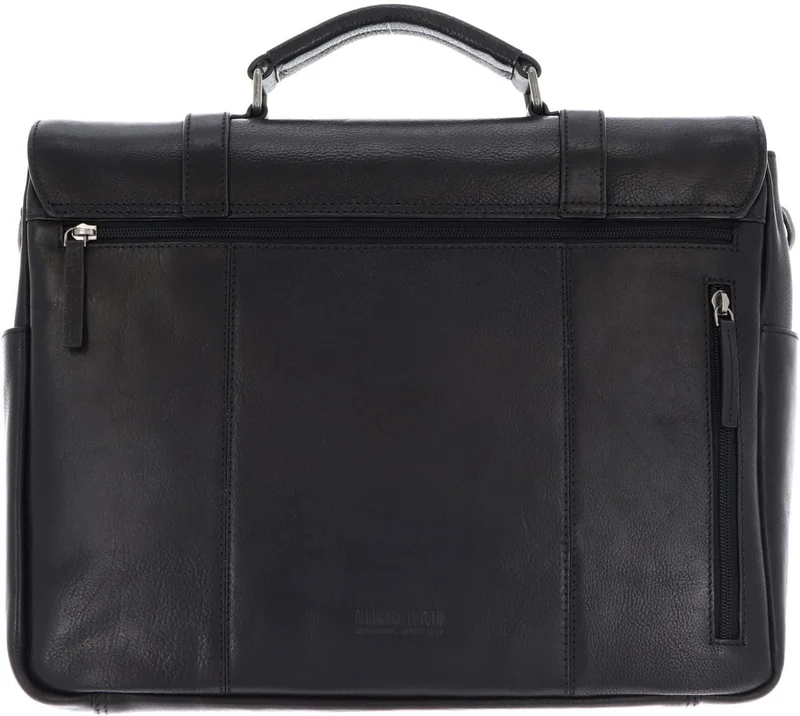 Leonhard Heyden Leder Aktentasche Businesstasche mit Laptopfach Roma Aktenmappe 2 Fächer 5372 Schwar